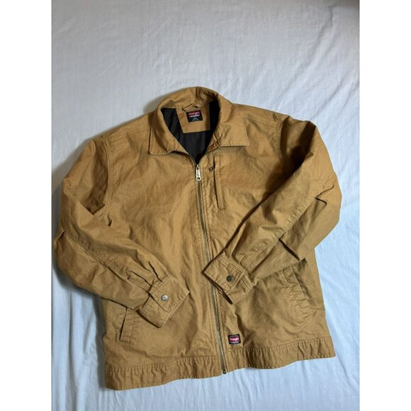 Wrangler Workwear Men's Size M (38-40) Zip Front Mesh Lined Jacket Tan Brown - Picture 1 of 7